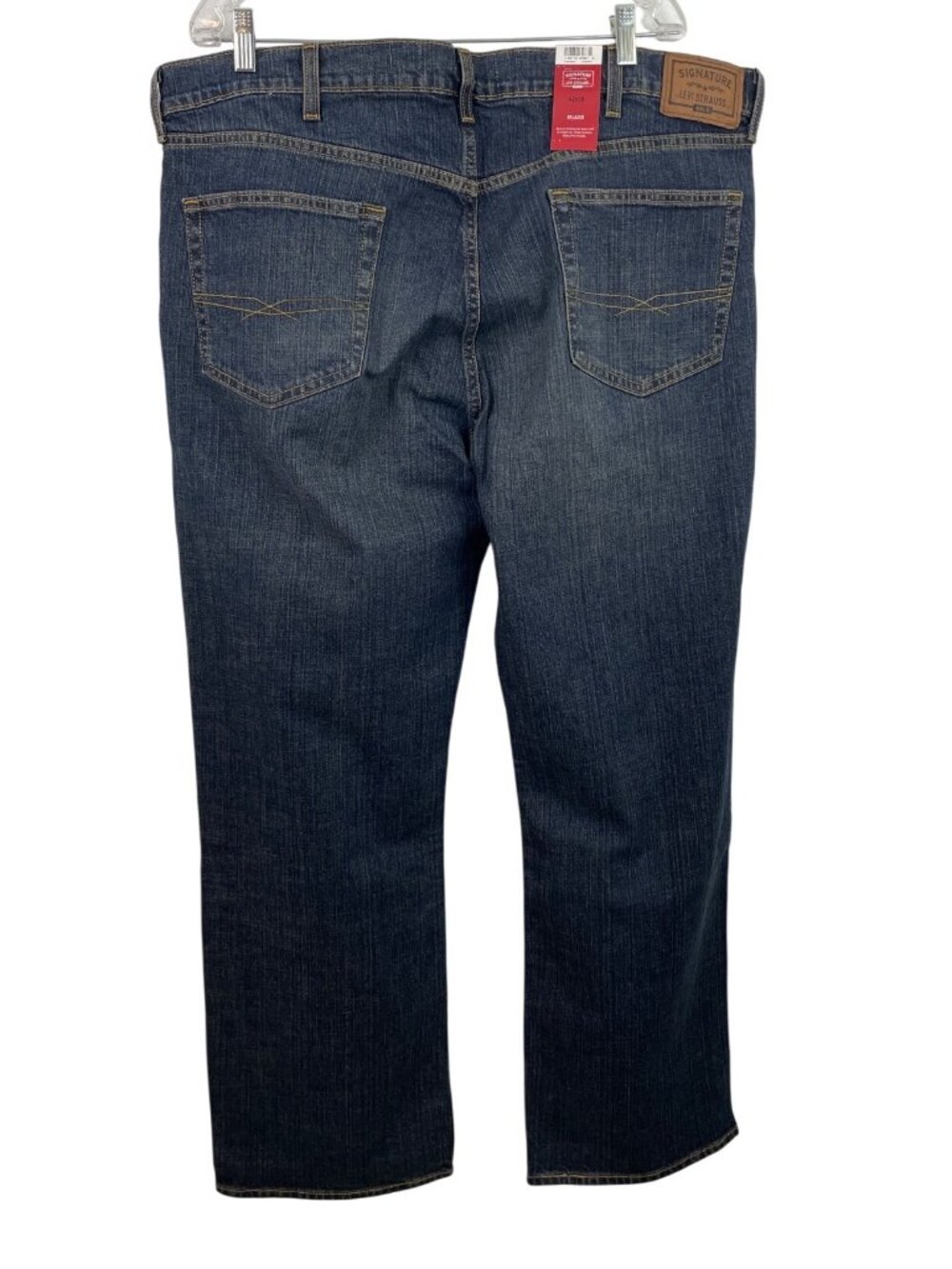 Signature Levi Strauss Relaxed Fit Flex Jeans Mens 42x30 Dark Wash - Picture 2 of 11
